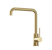 Keukenmengkraan Hotbath Cobber 1-hendel 31.5 cm Draaibare Uitloop Geborsteld Messing PVD - thumbnail
