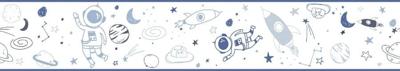 Noordwand Kids Walls Behangrand outerspace met astronauten, raketten en planeten - 45849