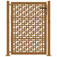 Poort met kruisontwerp 105x130 cm weervast staal - thumbnail