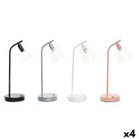 Bureaulamp DKD Home Decor 22 x 15 x 46 cm Kristal Zilverkleurig Zwart Grijs Roze Metaal Wit 220 V 40 W 25 W 4 Onderdelen - thumbnail
