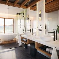 Hansgrohe AddStoris make-up spiegel 24,6x34,4x24,6cm mat zwart - thumbnail