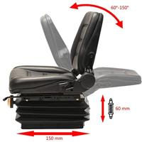 Heftruck-/tractorstoel met ophanging en verstelbare rugleuning - thumbnail