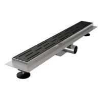 Douchegoot met standaard rooster en flens 7 x 60 zwart - thumbnail