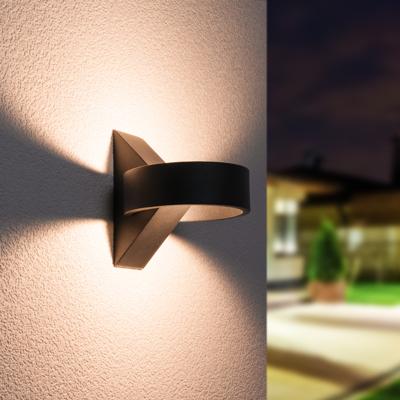 Muta LED Wandlamp modern - 6 Watt 350lm - IP54 Waterdicht - 3000K Warm Wit - Dimbaar - Binnen en buiten - Zwart - Buitenlamp