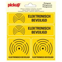 Sticker Elektronisch beveiligd - 150x150 mm 4 stuks. - thumbnail