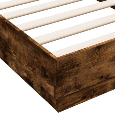 Bedframe zonder matras hout gerookt eikenkleurig 75x190 cm