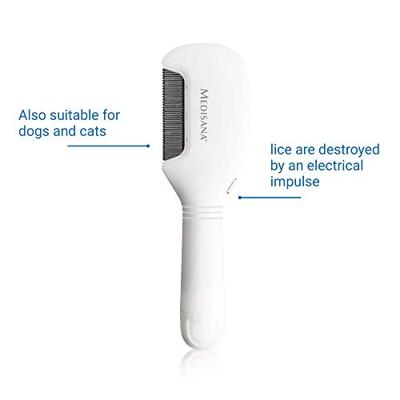 medisana LC 870 elektrische luizenkam met LED-verlichting, kam tegen hoofdluizen en neten, netenkam, geschikt voor honden en katten