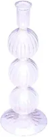 Vondels kandelaar glas bubble 9x25cm luster transparant - thumbnail