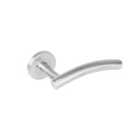 Gatdeel rechts 1274 gebogen op rond rozet staal met 7mm nok RVS - thumbnail