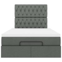 Ottoman bed met matras 120x190 cm stof donkergrijs - thumbnail