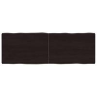 Tafelblad natuurlijke rand 120x40x(2-4)cm eikenhout donkerbruin - thumbnail