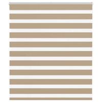 VidaXL Zebra blind 125x100 cm stofbreedte 120,9 cm polyester zandbruin - thumbnail