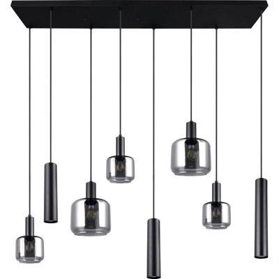 Trio Leuchten Hanglamp Mataro 8 lichts L 118 cm zwart Trio Leuchten Hanglamp Mataro 8 lichts L 118 cm zwart