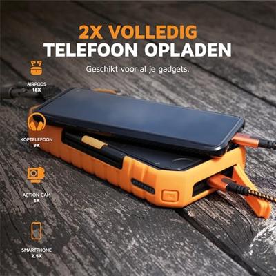 Xtorm Rugged Power Pack solar module 10000 mAh Powerbank Zwart - thumbnail
