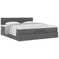 Ottoman bed met matras 180x200cm stof donkergrijs - thumbnail
