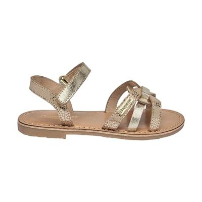 Leren kindersandalen Badalia LES TROPEZIENNES® PAR M. BELARBI goudbeige