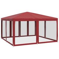 VidaXL Partytent met 8 mesh zijwanden 4x4 m hdpe rood - thumbnail