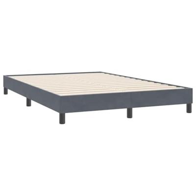 Boxspring zonder matras fluweel donkergrijs 140x220 cm