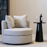 Giga Meubel - Draaifauteuil Taupe - Zithoogte 46cm - Japandi Stijl - thumbnail