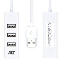ACT USB Hub, 4-poorts USB 2.0, Plug & Play, voor Desktop PC/Notebook, Wit - AC6200 - thumbnail