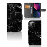 iPhone 13 Mini | Bookcase | Marmer Zwart - Origineel Cadeau Vader - thumbnail