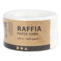 Creativ Company Papier raffia garen, b: 7-8 mm, wit, 100 m/ 1 rol - thumbnail