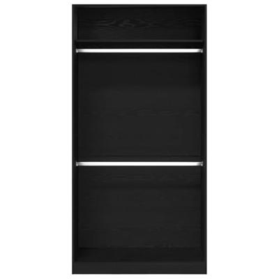 Kledingkast Zwart eiken 100 x 50 x 200 cm Bewerkt hout