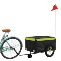 Fietstrailer 45 kg ijzer zwart en groen - thumbnail