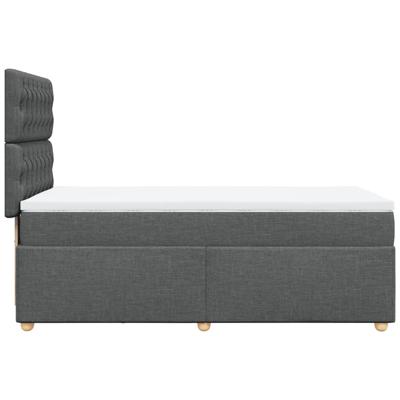 Boxspring met matras stof donkergrijs 120x200 cm