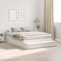 Opbergbedframe met lade Wit 236.5 x 160 x 31.5 cm Bewerkt hout - thumbnail