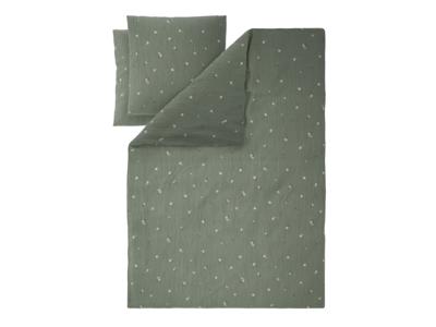 LIVARNO Mousseline dekbedovertrek 240 x 220 cm (Bloemen/groen)