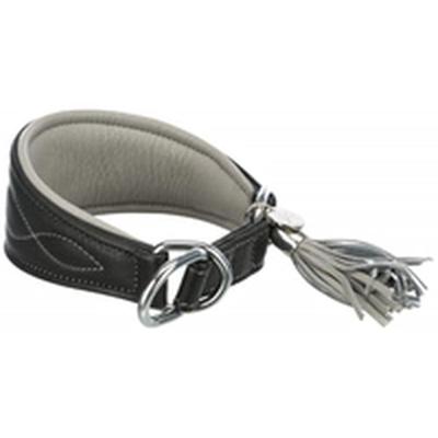 TRIXIE HALSBAND HOND ACTIVE COMFORT VOOR WINDHONDEN LEER ZWART / GRIJS 24-31X5 CM