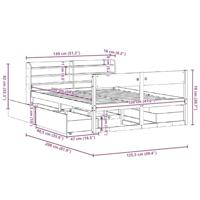 Bedframe zonder matras massief grenenhout 120x190 cm - thumbnail