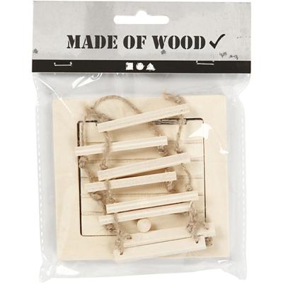 Creativ Company Zolderluik en touwladder, afm 9-20 cm, 1 set