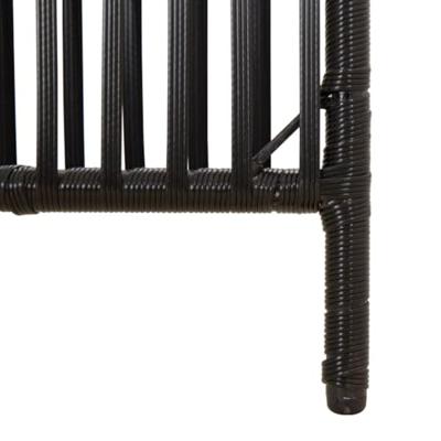 Kamerscherm 4 panelen poly rattan zwart