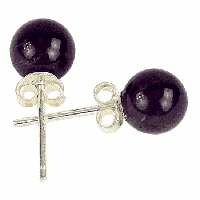 Amethist oorstekers 925 zilver - 0.6 - Metaal - Zilver - Mineraal (3 stuks) - M - thumbnail