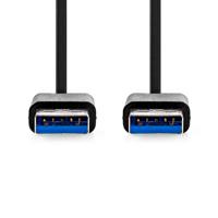 USB-Kabel | USB 3.2 Gen 1 | USB-A Male | USB-A Male | 5 Gbps | Vernikkeld | 1.00 m | Rond | PVC | Zw - thumbnail