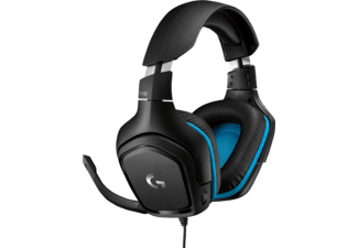 Logitech Gaming G432 Over Ear headset Kabel 7.1 Surround Zwart, Blauw Volumeregeling, Microfoon uitschakelbaar (mute) Gamen