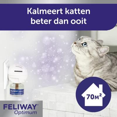 Feliway Optimum verdamper voor de kat 3 Navullingen Feliway Optimum verdamper voor de kat 3 Navullingen