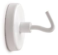 Magneet met haak MAUL 47mm trekkracht 12kg wit 5 stuks - thumbnail