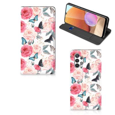 Samsung Galaxy A32 4G | A32 5G Enterprise Editie Smart Cover Butterfly Roses Samsung Galaxy A32 4G | A32 5G Enterprise Editie Smart Cover Butterfly Roses