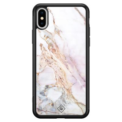 iPhone XS Max glazen hardcase - Parelmoer marmer