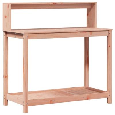 Oppottafel met schappen 108x50x109,5 cm massief douglashout - thumbnail