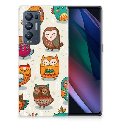 OPPO Find X3 Neo | TPU Hoesje | Vrolijke Uilen OPPO Find X3 Neo | TPU Hoesje | Vrolijke Uilen