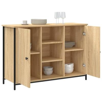 Dressoir 100x35x70 cm bewerkt hout sonoma eikenkleurig Dressoir 100x35x70 cm bewerkt hout sonoma eikenkleurig