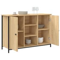 Dressoir 100x35x70 cm bewerkt hout sonoma eikenkleurig - thumbnail