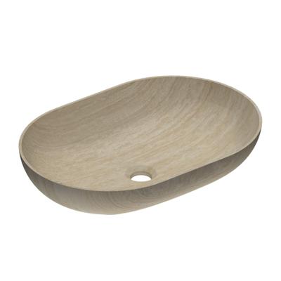 Waskom INK Roman 55 Ovaal 55x38x14cm Natuursteen Mat Travertin