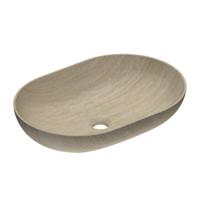 Waskom INK Roman 55 Ovaal 55x38x14cm Natuursteen Mat Travertin - thumbnail