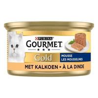 Gourmet Gold Mousse Kattenvoer nat met Kalkoen 24 x 85g bij Jumbo - thumbnail