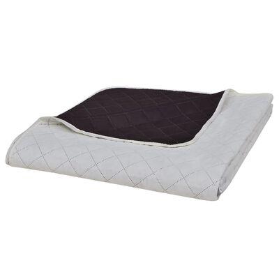 VidaXL Bedsprei gewatteerd dubbelzijdig 220x240 cm beige/bruin